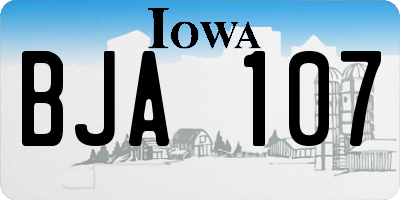 IA license plate BJA107