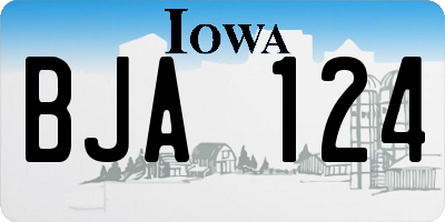 IA license plate BJA124