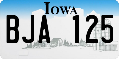 IA license plate BJA125