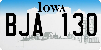 IA license plate BJA130