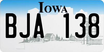 IA license plate BJA138