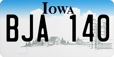 IA license plate BJA140