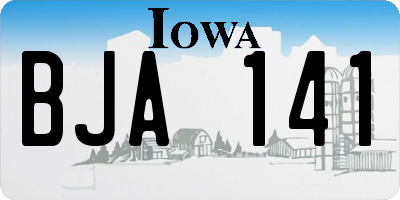 IA license plate BJA141