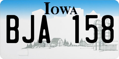 IA license plate BJA158