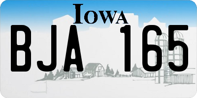 IA license plate BJA165
