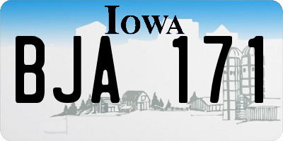 IA license plate BJA171
