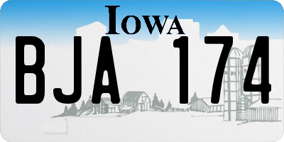 IA license plate BJA174