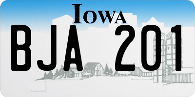 IA license plate BJA201