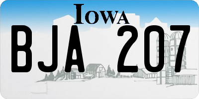IA license plate BJA207