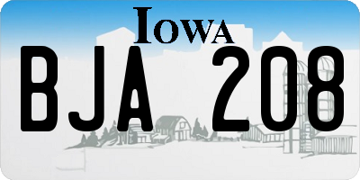 IA license plate BJA208