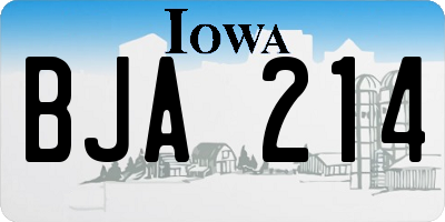 IA license plate BJA214