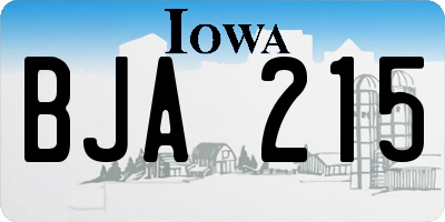 IA license plate BJA215