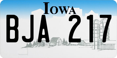 IA license plate BJA217