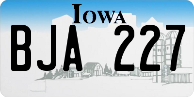IA license plate BJA227