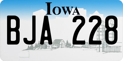 IA license plate BJA228