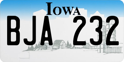 IA license plate BJA232