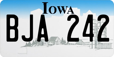 IA license plate BJA242