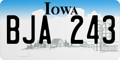 IA license plate BJA243