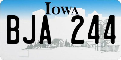 IA license plate BJA244