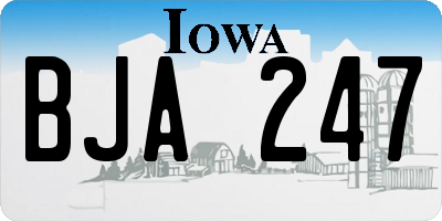IA license plate BJA247