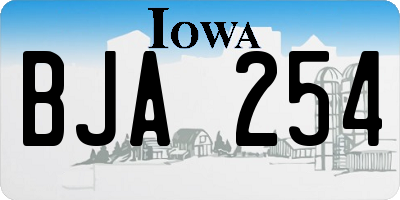 IA license plate BJA254