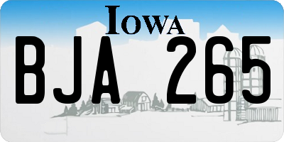 IA license plate BJA265