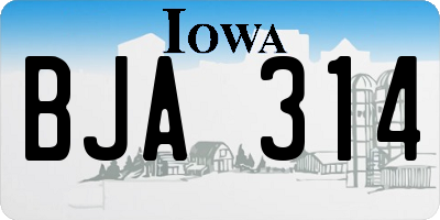IA license plate BJA314