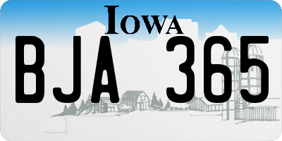IA license plate BJA365