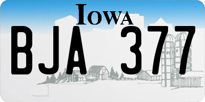 IA license plate BJA377