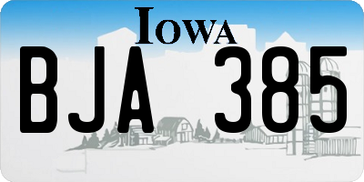 IA license plate BJA385