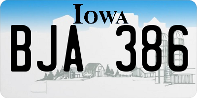 IA license plate BJA386