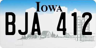 IA license plate BJA412