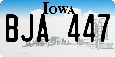 IA license plate BJA447