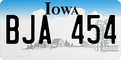 IA license plate BJA454