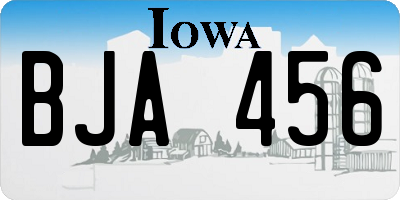 IA license plate BJA456