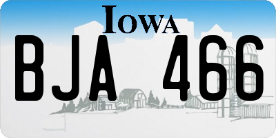 IA license plate BJA466