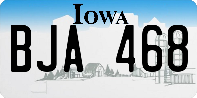 IA license plate BJA468