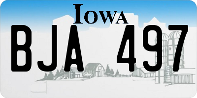 IA license plate BJA497