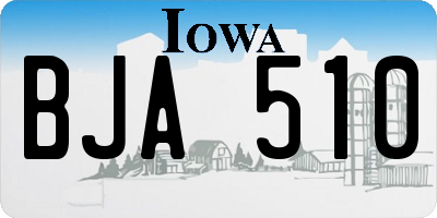 IA license plate BJA510