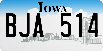 IA license plate BJA514