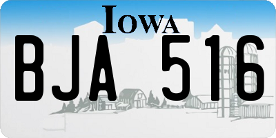 IA license plate BJA516
