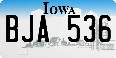 IA license plate BJA536