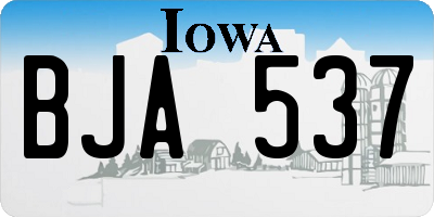 IA license plate BJA537