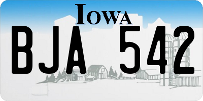 IA license plate BJA542