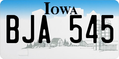 IA license plate BJA545