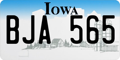 IA license plate BJA565