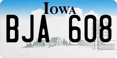 IA license plate BJA608