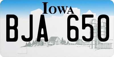 IA license plate BJA650