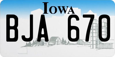 IA license plate BJA670