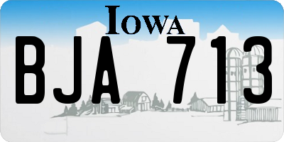 IA license plate BJA713